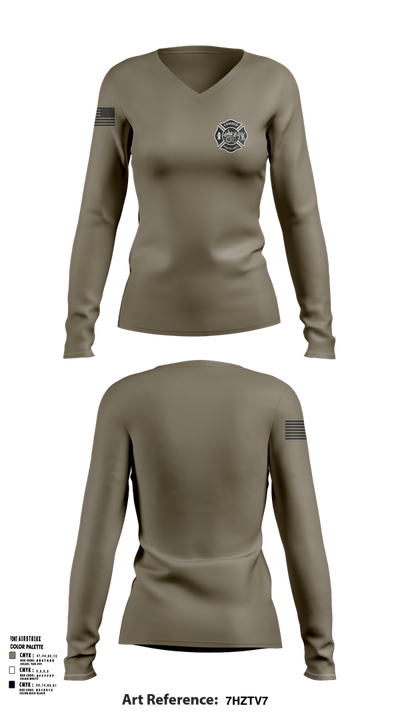 Camden Photo Unit 11027372 Women's Long Sleeve V-neck Shirt - 102