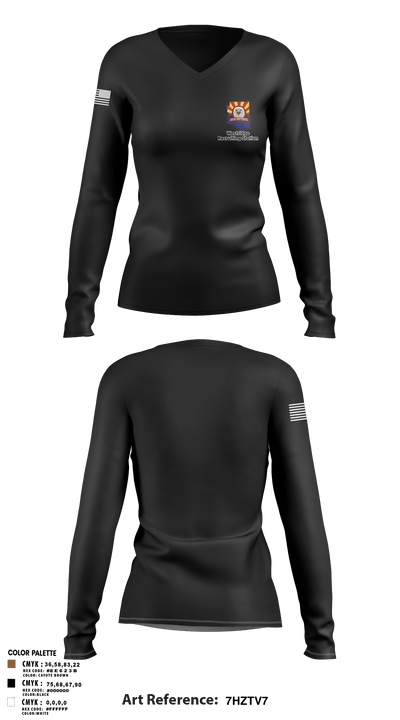 Westridge Recruiting Station 81119918 Women's Long Sleeve V-neck Shirt - 3