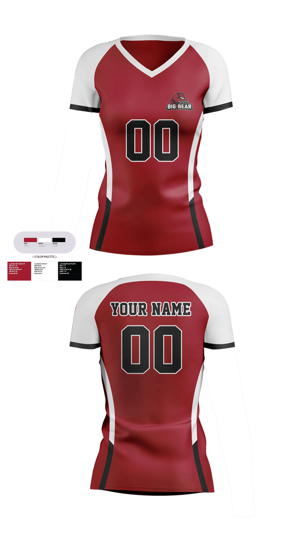 Women's Short Sleeve Vneck Shirt, Big Bear High School Volleyball, Women's Volleyball, Teamtime, Team time, sublimation, custom sports apparel, team uniforms, spirit wear, spiritwear, sports uniforms, custom shirts, team store, custom team store, fundraiser sports, apparel fundraiser