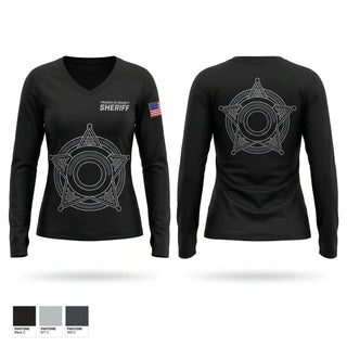 Womens Long Sleeve Vneck Shirt, Franklin County Sheriff, Police, Teamtime, Team time, sublimation, custom sports apparel, team uniforms, spirit wear, spiritwear, sports uniforms, custom shirts, team store, custom team store, fundraiser sports, apparel fundraiser