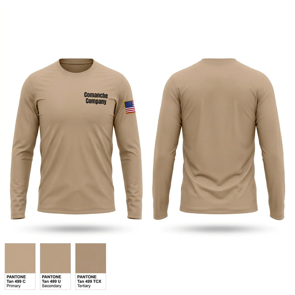 Long Sleeve Performance Shirt, Comanche Company, Army, Teamtime, Team time, sublimation, custom sports apparel, team uniforms, spirit wear, spiritwear, sports uniforms, custom shirts, team store, custom team store, fundraiser sports, apparel fundraiser