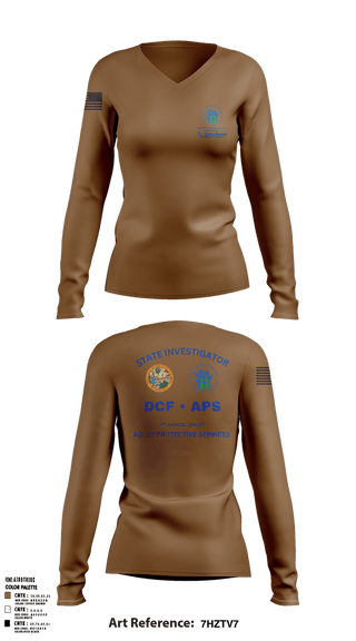 Womens Long Sleeve Vneck Shirt, Adult Protective Services, EMS/EMT, Teamtime, Team time, sublimation, custom sports apparel, team uniforms, spirit wear, spiritwear, sports uniforms, custom shirts, team store, custom team store, fundraiser sports, apparel fundraiser