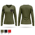 Echo Company Warhogs 83819861 Women's Long Sleeve V-neck Shirt - 1