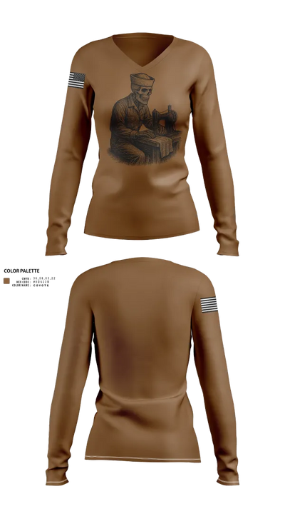 Joe Navy Sewing Services 4338199 Women's Long Sleeve V-neck Shirt - 21