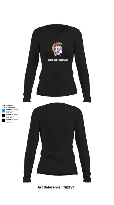 Sodus lady spartans 59166518 Women's Long Sleeve V-neck Shirt - 34