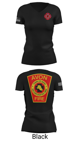 Womens Short Sleeve Vneck Shirt, Avon Fire Department, Fire Department, Teamtime, Team time, sublimation, custom sports apparel, team uniforms, spirit wear, spiritwear, sports uniforms, custom shirts, team store, custom team store, fundraiser sports, apparel fundraiser