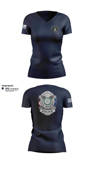 Womens Short Sleeve Vneck Shirt, NSU PD, Police, Teamtime, Team time, sublimation, custom sports apparel, team uniforms, spirit wear, spiritwear, sports uniforms, custom shirts, team store, custom team store, fundraiser sports, apparel fundraiser