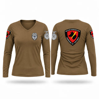 Womens Long Sleeve Vneck Shirt, Andersen K9, Air Force, Teamtime, Team time, sublimation, custom sports apparel, team uniforms, spirit wear, spiritwear, sports uniforms, custom shirts, team store, custom team store, fundraiser sports, apparel fundraiser