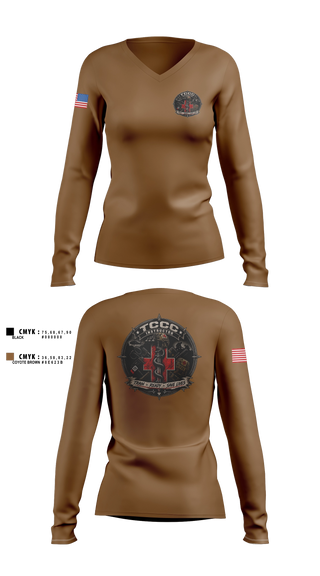 Womens Long Sleeve Vneck Shirt, Nmrtc tccc, EMS/EMT, Teamtime, Team time, sublimation, custom sports apparel, team uniforms, spirit wear, spiritwear, sports uniforms, custom shirts, team store, custom team store, fundraiser sports, apparel fundraiser
