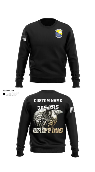 Crew Neck Sweatshirt, 345th TRS, , Teamtime, Team time, sublimation, custom sports apparel, team uniforms, spirit wear, spiritwear, sports uniforms, custom shirts, team store, custom team store, fundraiser sports, apparel fundraiser
