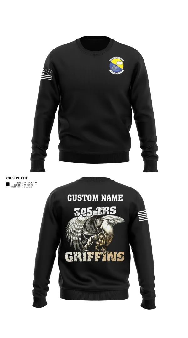 Crew Neck Sweatshirt, 345th TRS, , Teamtime, Team time, sublimation, custom sports apparel, team uniforms, spirit wear, spiritwear, sports uniforms, custom shirts, team store, custom team store, fundraiser sports, apparel fundraiser