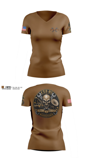 Womens Short Sleeve Vneck Shirt, CTF D-2, Army, Teamtime, Team time, sublimation, custom sports apparel, team uniforms, spirit wear, spiritwear, sports uniforms, custom shirts, team store, custom team store, fundraiser sports, apparel fundraiser