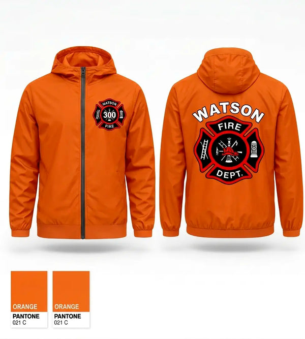 Windbreaker, WATSON, Fire Department, Teamtime, Team time, sublimation, custom sports apparel, team uniforms, spirit wear, spiritwear, sports uniforms, custom shirts, team store, custom team store, fundraiser sports, apparel fundraiser