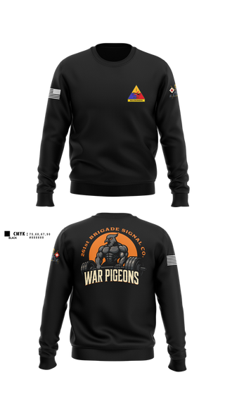 Crew Neck Sweatshirt, 261st War Pigeons, Army, Teamtime, Team time, sublimation, custom sports apparel, team uniforms, spirit wear, spiritwear, sports uniforms, custom shirts, team store, custom team store, fundraiser sports, apparel fundraiser