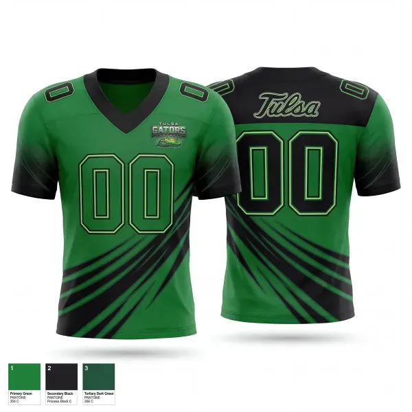 Football Jersey, Tulsa Gators, , Teamtime, Team time, sublimation, custom sports apparel, team uniforms, spirit wear, spiritwear, sports uniforms, custom shirts, team store, custom team store, fundraiser sports, apparel fundraiser