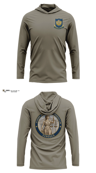 Long Sleeve hooded sunshirt, ADC, TJAGLCS, Army, Teamtime, Team time, sublimation, custom sports apparel, team uniforms, spirit wear, spiritwear, sports uniforms, custom shirts, team store, custom team store, fundraiser sports, apparel fundraiser