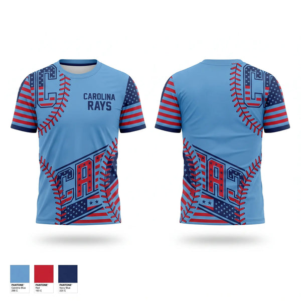Short Sleeve Performance Shirt, Carolina Rays, Baseball, Teamtime, Team time, sublimation, custom sports apparel, team uniforms, spirit wear, spiritwear, sports uniforms, custom shirts, team store, custom team store, fundraiser sports, apparel fundraiser