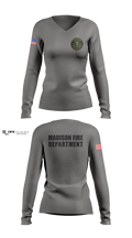 Madison Fire Department Women's Long Sleeve V-neck Shirt - 8