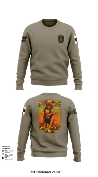 Crew Neck Sweatshirt, SCC 10th Field Hospital, , Teamtime, Team time, sublimation, custom sports apparel, team uniforms, spirit wear, spiritwear, sports uniforms, custom shirts, team store, custom team store, fundraiser sports, apparel fundraiser