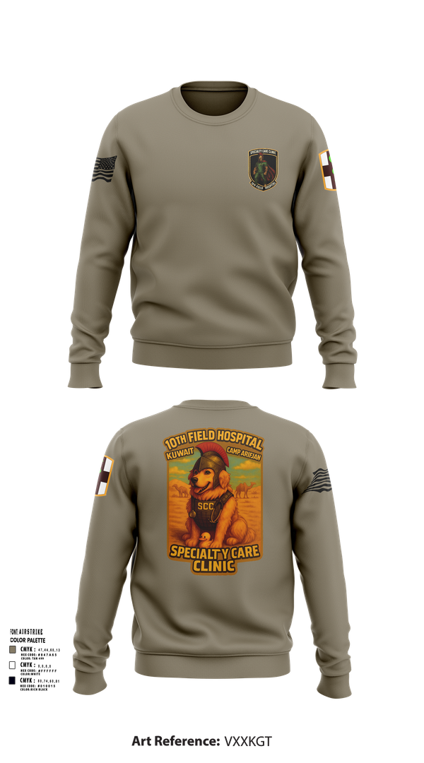 Crew Neck Sweatshirt, SCC 10th Field Hospital, , Teamtime, Team time, sublimation, custom sports apparel, team uniforms, spirit wear, spiritwear, sports uniforms, custom shirts, team store, custom team store, fundraiser sports, apparel fundraiser