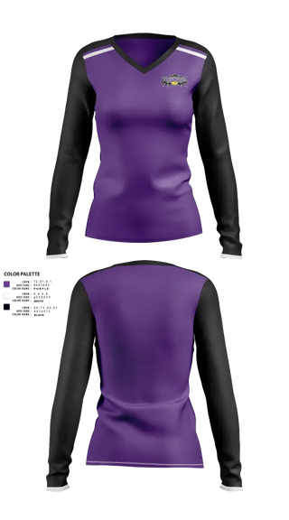 Womens Long Sleeve Vneck Shirt, Southern Tier Thunder, Softball, Teamtime, Team time, sublimation, custom sports apparel, team uniforms, spirit wear, spiritwear, sports uniforms, custom shirts, team store, custom team store, fundraiser sports, apparel fundraiser