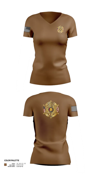 Marshall county sheriffs office 47865193 Women's Short Sleeve V-neck Shirt - 22