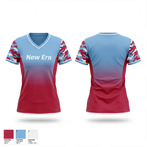Womens Short Sleeve Vneck Shirt, New Era, Baseball, Teamtime, Team time, sublimation, custom sports apparel, team uniforms, spirit wear, spiritwear, sports uniforms, custom shirts, team store, custom team store, fundraiser sports, apparel fundraiser