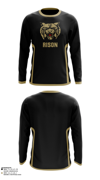 Long Sleeve Performance Shirt, Rison Wildcats, Men's Basketball, Teamtime, Team time, sublimation, custom sports apparel, team uniforms, spirit wear, spiritwear, sports uniforms, custom shirts, team store, custom team store, fundraiser sports, apparel fundraiser