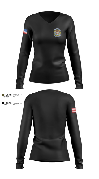 Womens Long Sleeve Vneck Shirt, Joint Task Force- 6, Marines, Teamtime, Team time, sublimation, custom sports apparel, team uniforms, spirit wear, spiritwear, sports uniforms, custom shirts, team store, custom team store, fundraiser sports, apparel fundraiser