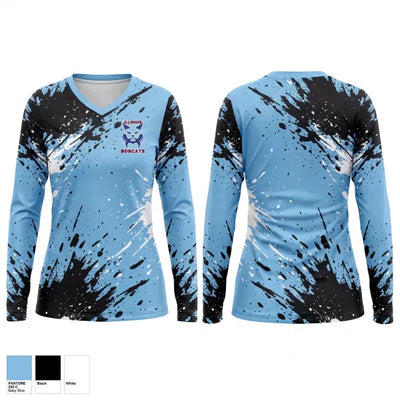 Illinois Bobcats 69064518 Women's Long Sleeve V-neck Shirt - 1