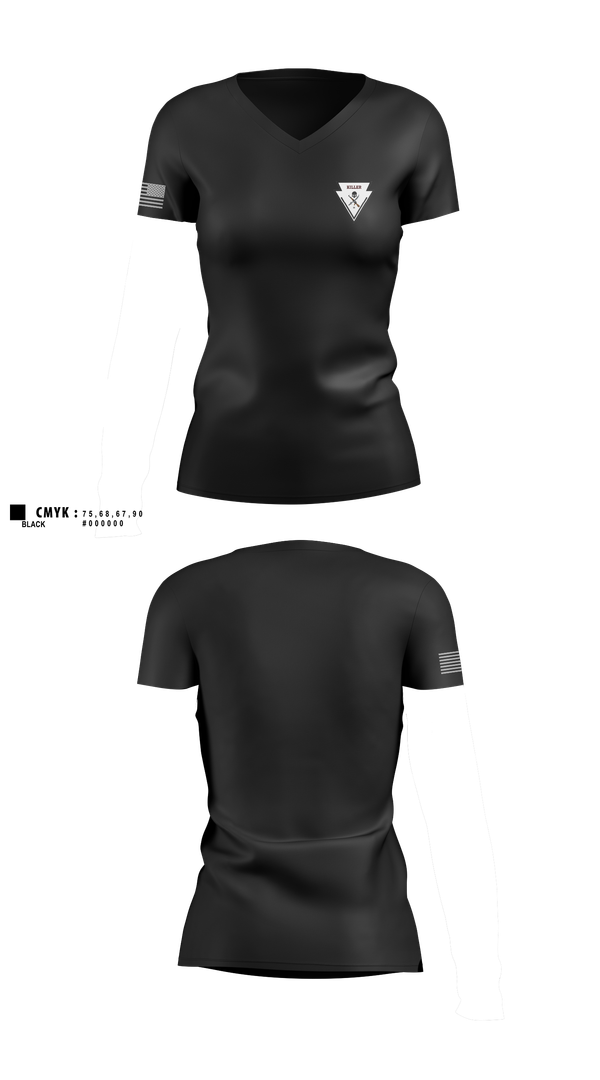 Womens Short Sleeve Vneck Shirt, Killer Troop, 2/11 ACR, , Teamtime, Team time, sublimation, custom sports apparel, team uniforms, spirit wear, spiritwear, sports uniforms, custom shirts, team store, custom team store, fundraiser sports, apparel fundraiser