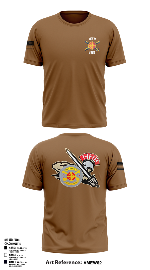 Old School Cotton Feel Shirt, HHB, 428th Field Artillery Brigade, , Teamtime, Team time, sublimation, custom sports apparel, team uniforms, spirit wear, spiritwear, sports uniforms, custom shirts, team store, custom team store, fundraiser sports, apparel fundraiser