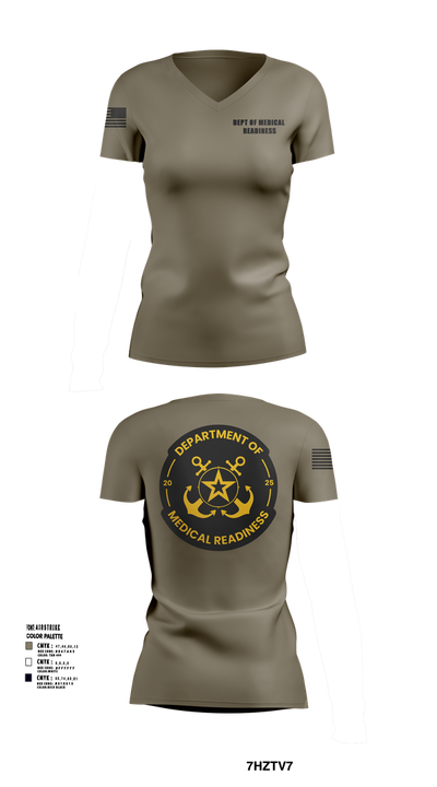 DEPT OF MEDICAL READINESS 60884043 Women's Short Sleeve V-neck Shirt - 11