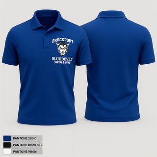 Short Sleeve Performance Polo, Brockport Blue Devils Swim & Dive, Swimming, Teamtime, Team time, sublimation, custom sports apparel, team uniforms, spirit wear, spiritwear, sports uniforms, custom shirts, team store, custom team store, fundraiser sports, apparel fundraiser