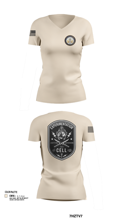 TCC-1 experimentation 62781886 Women's Short Sleeve V-neck Shirt - 101