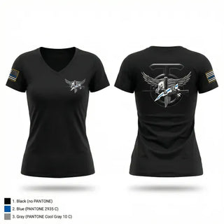 Womens Short Sleeve Vneck Shirt, Special Reaction Team, Marines, Teamtime, Team time, sublimation, custom sports apparel, team uniforms, spirit wear, spiritwear, sports uniforms, custom shirts, team store, custom team store, fundraiser sports, apparel fundraiser