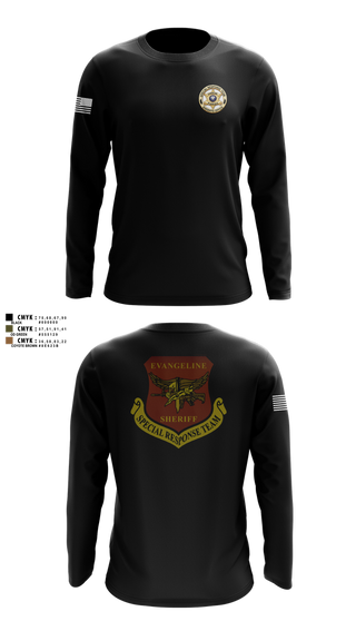 Long Sleeve Performance Shirt, Evangeline Parish Sheriffs Office S.R.T, Police, Teamtime, Team time, sublimation, custom sports apparel, team uniforms, spirit wear, spiritwear, sports uniforms, custom shirts, team store, custom team store, fundraiser sports, apparel fundraiser