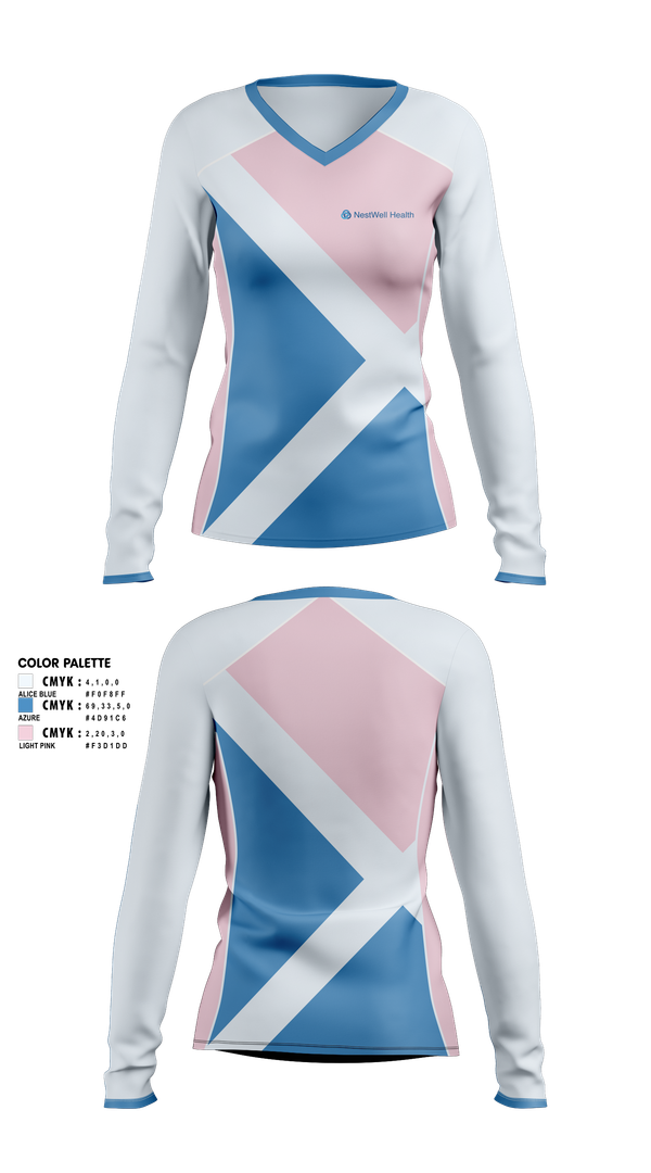 Womens Long Sleeve Vneck Shirt, DJMCL, Cycling, Teamtime, Team time, sublimation, custom sports apparel, team uniforms, spirit wear, spiritwear, sports uniforms, custom shirts, team store, custom team store, fundraiser sports, apparel fundraiser