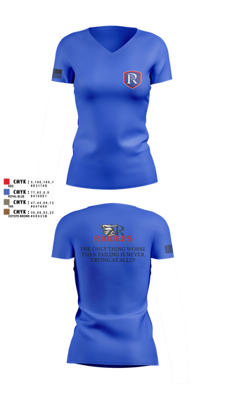 Womens Short Sleeve Vneck Shirt, RICS Raiders, Army, Teamtime, Team time, sublimation, custom sports apparel, team uniforms, spirit wear, spiritwear, sports uniforms, custom shirts, team store, custom team store, fundraiser sports, apparel fundraiser