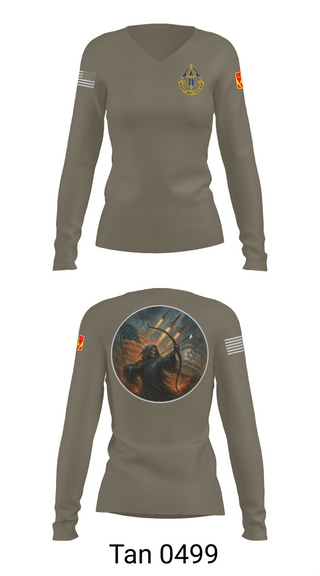 Womens Long Sleeve Vneck Shirt, HHB, 31st ADA BDE, , Teamtime, Team time, sublimation, custom sports apparel, team uniforms, spirit wear, spiritwear, sports uniforms, custom shirts, team store, custom team store, fundraiser sports, apparel fundraiser