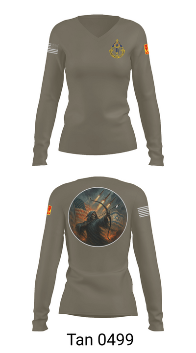 HHB, 31st ADA BDE 93964777 Women's Long Sleeve V-neck Shirt - 77