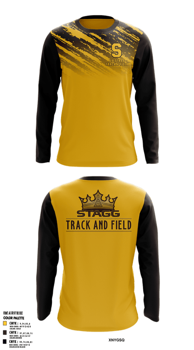 A.A Stagg High School Track & Field 25952032 Long Sleeve Performance Shirt 1