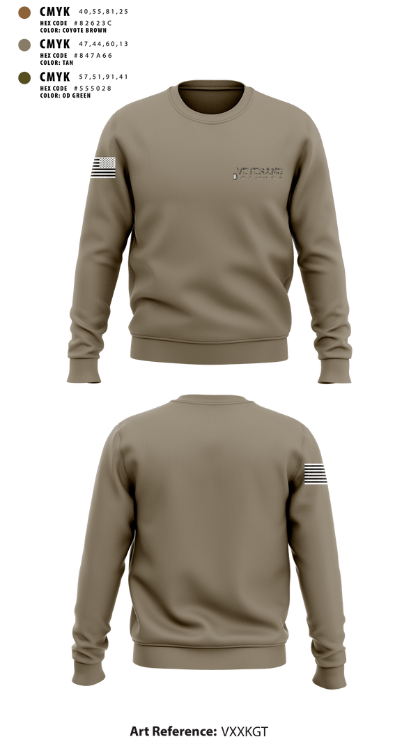 Crew Neck Sweatshirt, Veterans and Friends, Inc., , Teamtime, Team time, sublimation, custom sports apparel, team uniforms, spirit wear, spiritwear, sports uniforms, custom shirts, team store, custom team store, fundraiser sports, apparel fundraiser