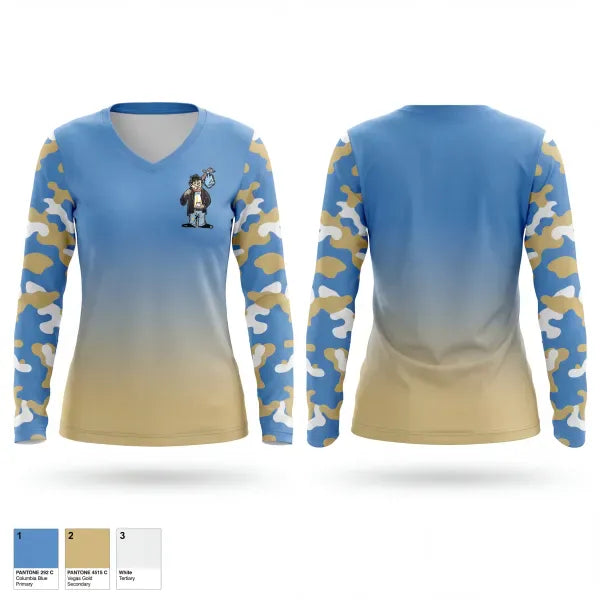 Womens Long Sleeve Vneck Shirt, Hoboes, Baseball, Teamtime, Team time, sublimation, custom sports apparel, team uniforms, spirit wear, spiritwear, sports uniforms, custom shirts, team store, custom team store, fundraiser sports, apparel fundraiser