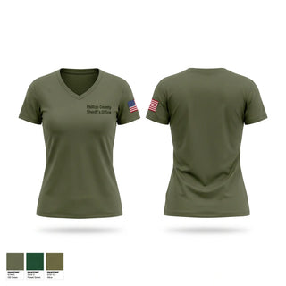 Womens Short Sleeve Vneck Shirt, Phillips County Sheriff's Office, Police, Teamtime, Team time, sublimation, custom sports apparel, team uniforms, spirit wear, spiritwear, sports uniforms, custom shirts, team store, custom team store, fundraiser sports, apparel fundraiser