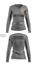 Kingsport Police Explorer Post Women's Long Sleeve V-neck Shirt - 23