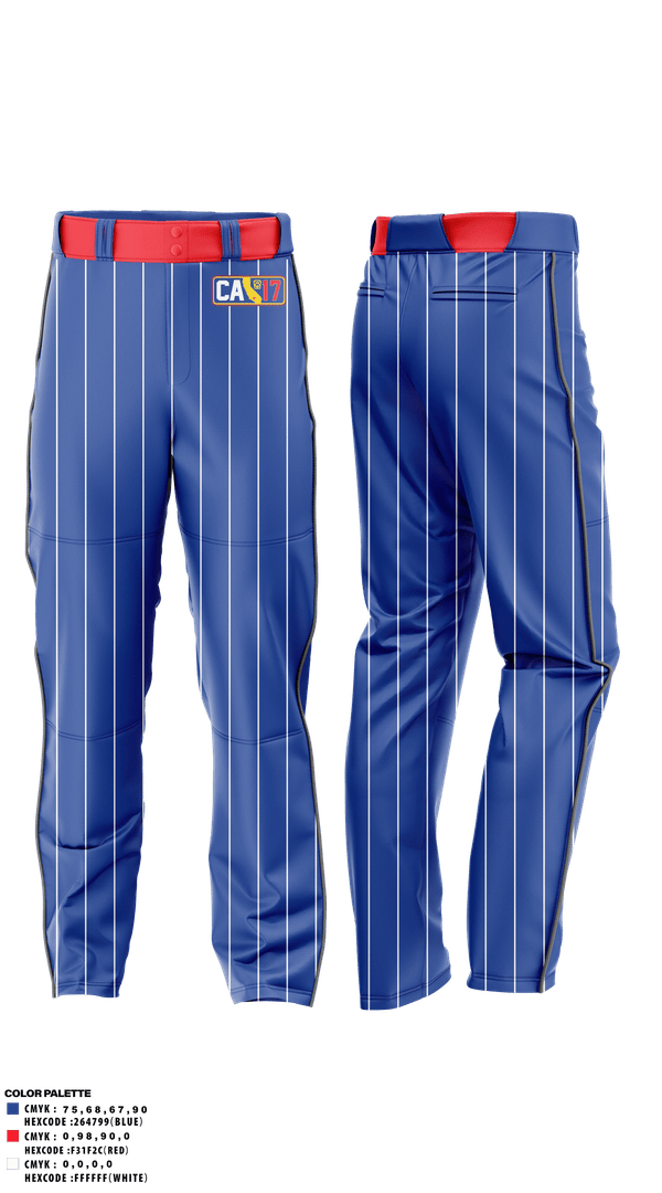 Baseball Pants, California District 17 Little League, Baseball, Teamtime, Team time, sublimation, custom sports apparel, team uniforms, spirit wear, spiritwear, sports uniforms, custom shirts, team store, custom team store, fundraiser sports, apparel fundraiser