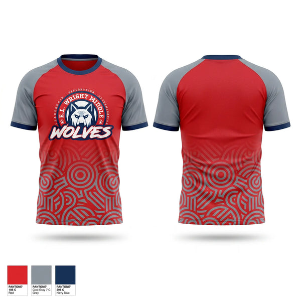 Soft Poly Tee Cotton Like Feel, E.L. Wright Middle School Football, , Teamtime, Team time, sublimation, custom sports apparel, team uniforms, spirit wear, spiritwear, sports uniforms, custom shirts, team store, custom team store, fundraiser sports, apparel fundraiser