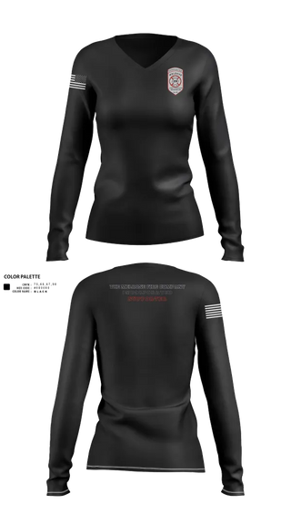 Womens Long Sleeve Vneck Shirt, The Melrose Fire Company Incorporated, , Teamtime, Team time, sublimation, custom sports apparel, team uniforms, spirit wear, spiritwear, sports uniforms, custom shirts, team store, custom team store, fundraiser sports, apparel fundraiser