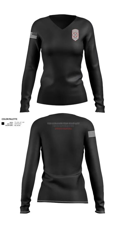 The Melrose Fire Company Incorporated 84438539 Women's Long Sleeve V-neck Shirt - 30